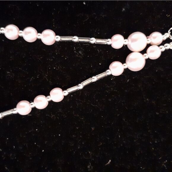 19" HEMATITE &PEARLIZED PINK RESIN ART - Picture 7 of 8